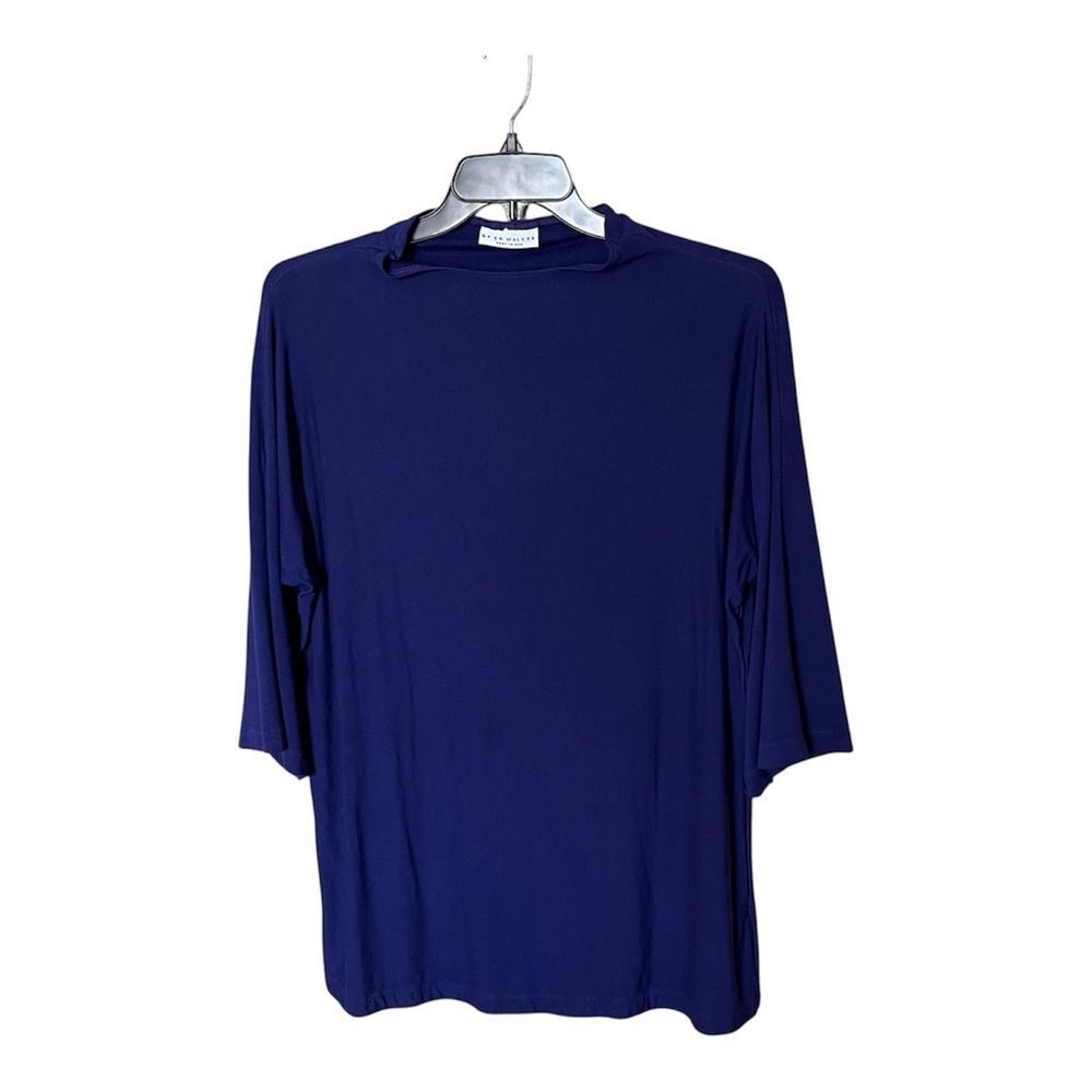 Bryn Walker ADRIA 3/4 Sleeves Tunic Top Shirt in Royal Ursa Blue Size Medium